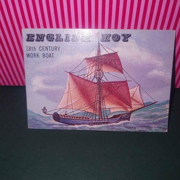 1955 Topps Rails and Sails English Hoy -18th Century Work Boat #163 Trading Card - Picture 1 of 8